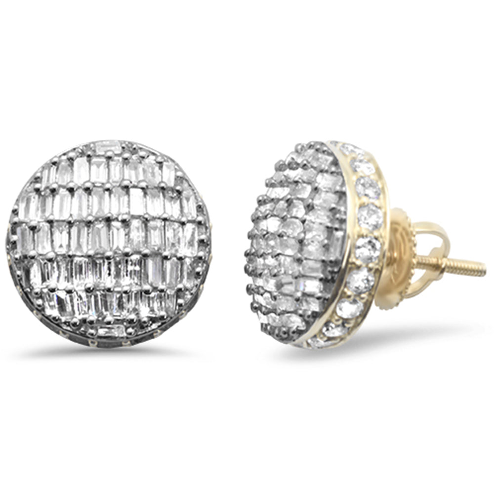 DIAMOND CLOSEOUT! 1.76ct G SI 10K Yellow Gold Round & Baguette Diamond Earrings