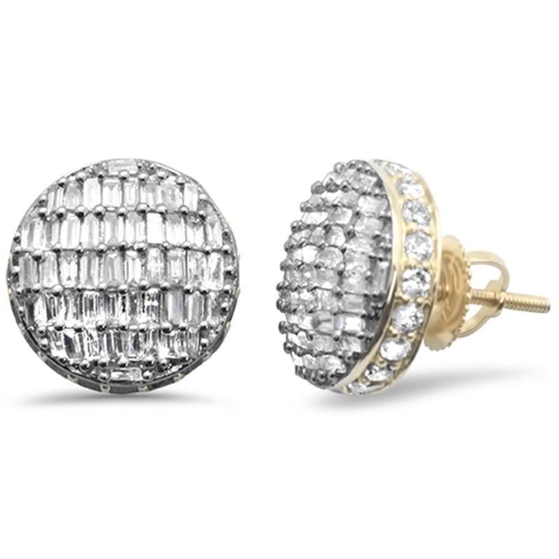DIAMOND CLOSEOUT! 1.76ct G SI 10K Yellow Gold Round & Baguette Diamond Earrings
