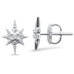 DIAMOND CLOSEOUT! .17ct G SI 14K White Gold Starburst Diamond Earrings