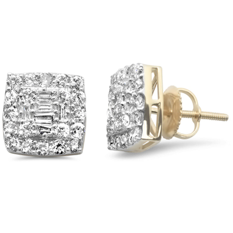 SPECIAL! 1.13ct G SI 10K Yellow Gold Square Shaped Halo Earrings