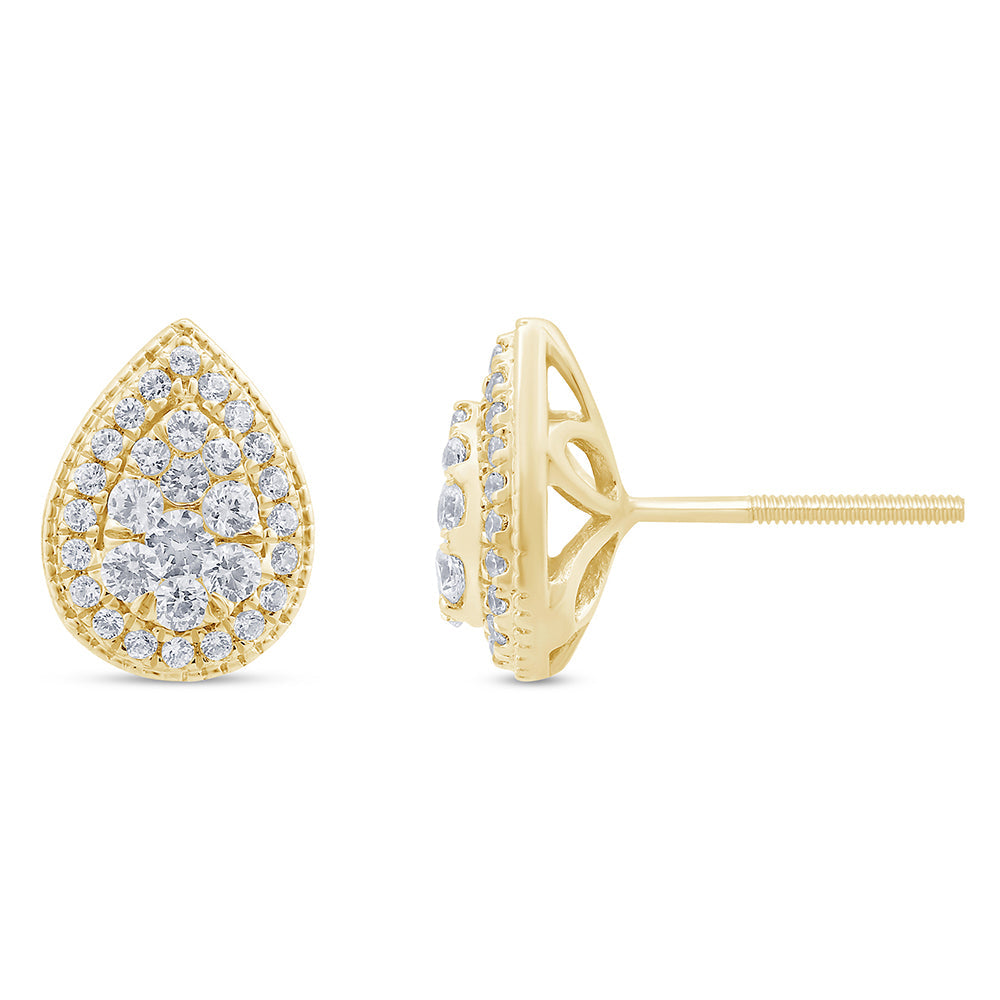 DIAMOND CLOSEOUT!  .63ct G SI 14K Yellow Gold Pear Shaped Earrings