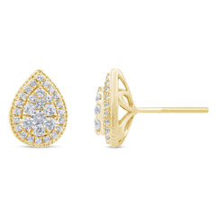 DIAMOND CLOSEOUT!  .63ct G SI 14K Yellow Gold Pear Shaped Earrings