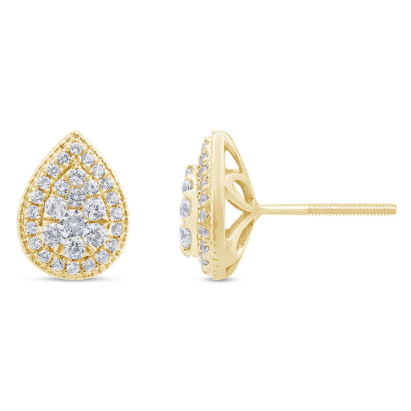 DIAMOND CLOSEOUT!  .63ct G SI 14K Yellow Gold Pear Shaped Earrings