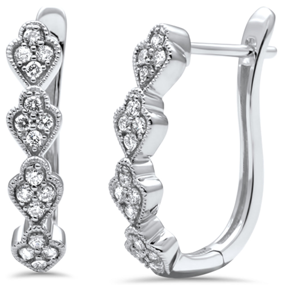 DIAMOND CLOSEOUT! .32ct G SI 14K White Gold Diamond Hoop Earring