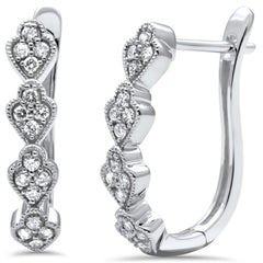 DIAMOND CLOSEOUT! .32ct G SI 14K White Gold Diamond Hoop Earring