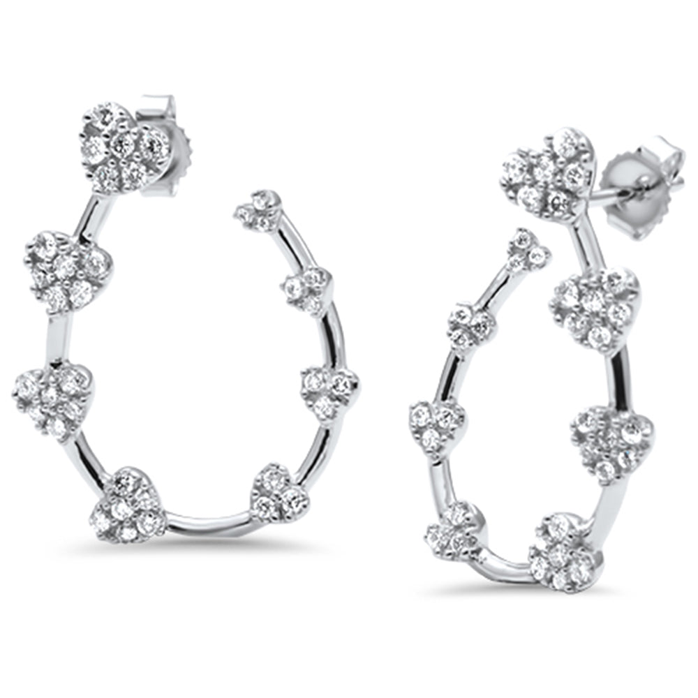DIAMOND CLOSEOUT! .74ct G SI 14K White Gold Diamond Heart Hoop Earring