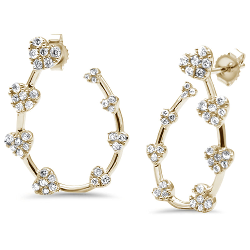 SPECIAL! .73ct G SI 14K Yellow Gold Diamond Heart Hoop Earring