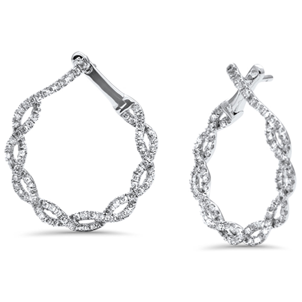 DIAMOND CLOSEOUT! 1ct G SI 14K White Gold Diamond Infinity Hoop Earring