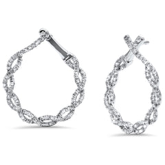 DIAMOND CLOSEOUT! 1ct G SI 14K White Gold Diamond Infinity Hoop Earring