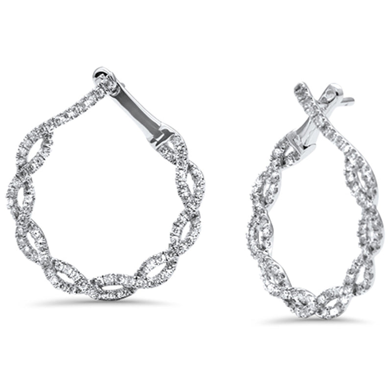 DIAMOND CLOSEOUT! 1ct G SI 14K White Gold Diamond Infinity Hoop Earring