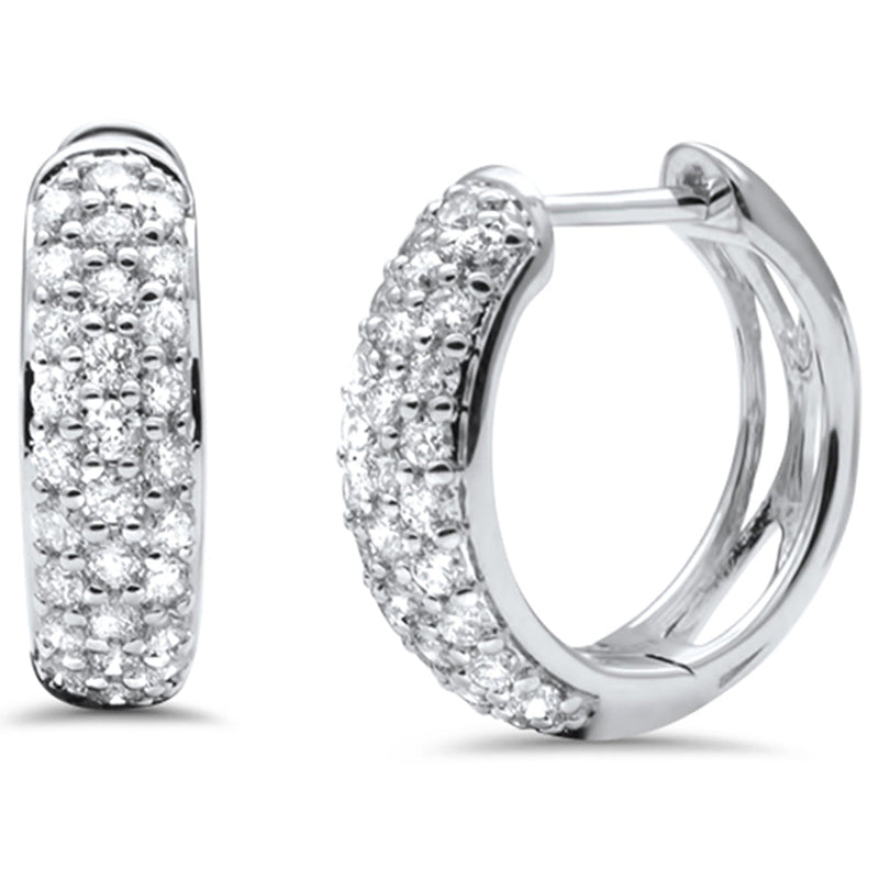 DIAMOND CLOSEOUT! .75ct G SI 14K White Gold Diamond Hoop Earring
