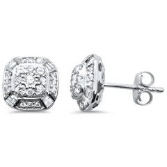 DIAMOND CLOSEOUT!  .48ct G SI 14K White Gold Round & Baguette Diamond Earring
