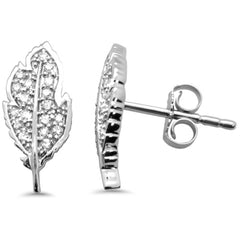 DIAMOND CLOSEOUT! .16ct G SI 14K White Gold Diamond Leaf Shaped Earring