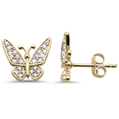 DIAMOND CLOSEOUT! .24ct G SI 14K Yellow Gold Diamond Butterfly Earring