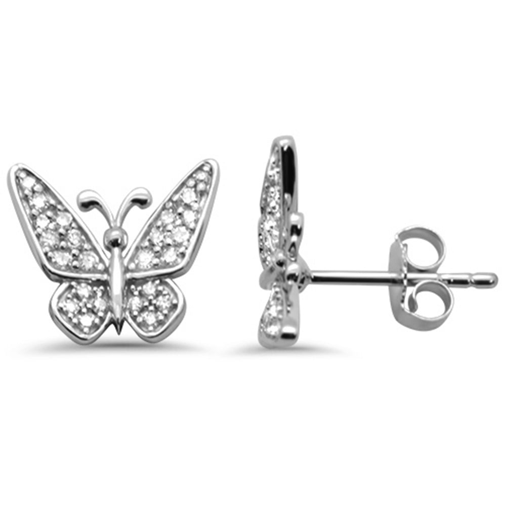 DIAMOND CLOSEOUT! .24ct G SI 14K White Gold Diamond Butterfly Earring