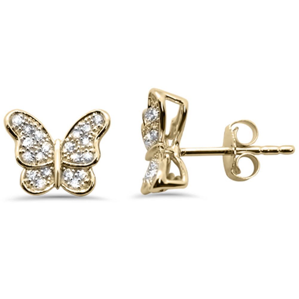 DIAMOND CLOSEOUT! .15ct G SI 14K Yellow Gold Diamond Butterfly Earring
