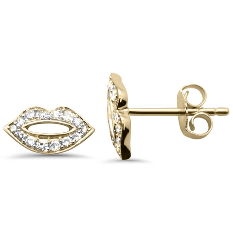 DIAMOND CLOSEOUT!  .15ct G SI 14K Yellow Gold Diamond Lips Earring