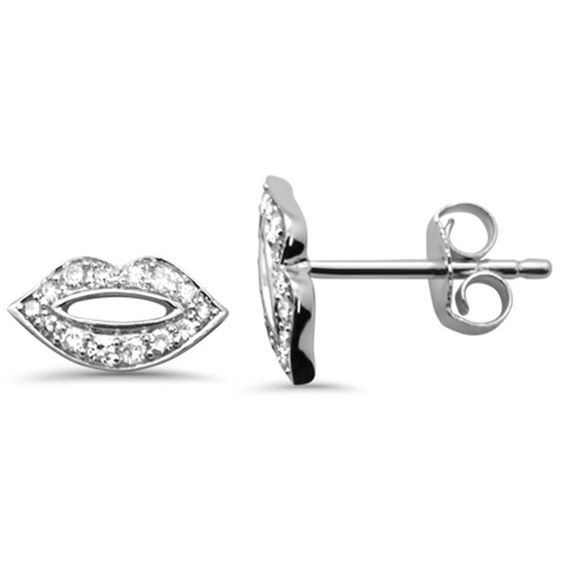 DIAMOND CLOSEOUT! .15ct G SI 14K White Gold Diamond Lips Earring
