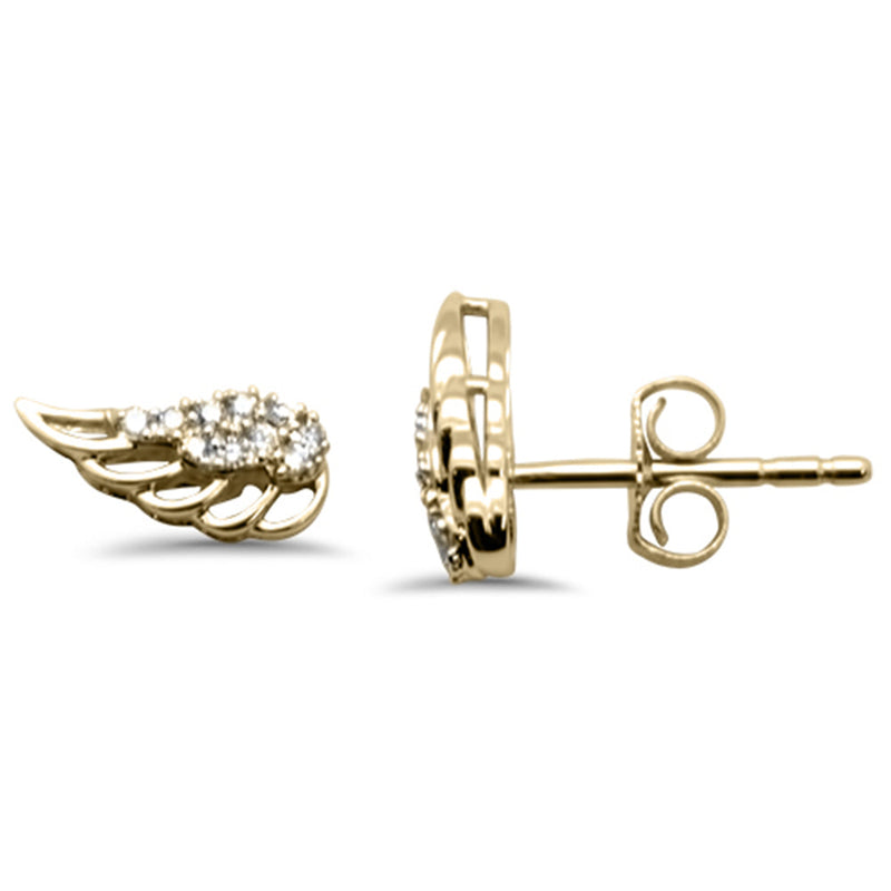 DIAMOND CLOSEOUT! .08ct G SI 14K Yellow Gold Diamond Wings Earring