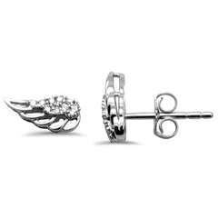 DIAMOND CLOSEOUT! .08ct G SI 14K White Gold Diamond Wings Earring