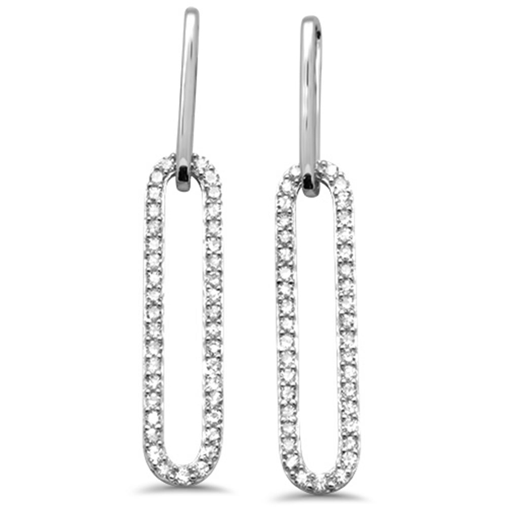 DIAMOND CLOSEOUT! .41ct G SI 14K White Gold Diamond Paperclip Earring