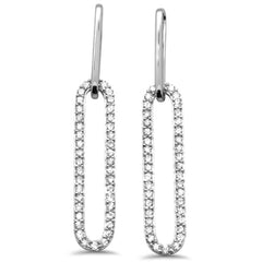 DIAMOND CLOSEOUT! .41ct G SI 14K White Gold Diamond Paperclip Earring