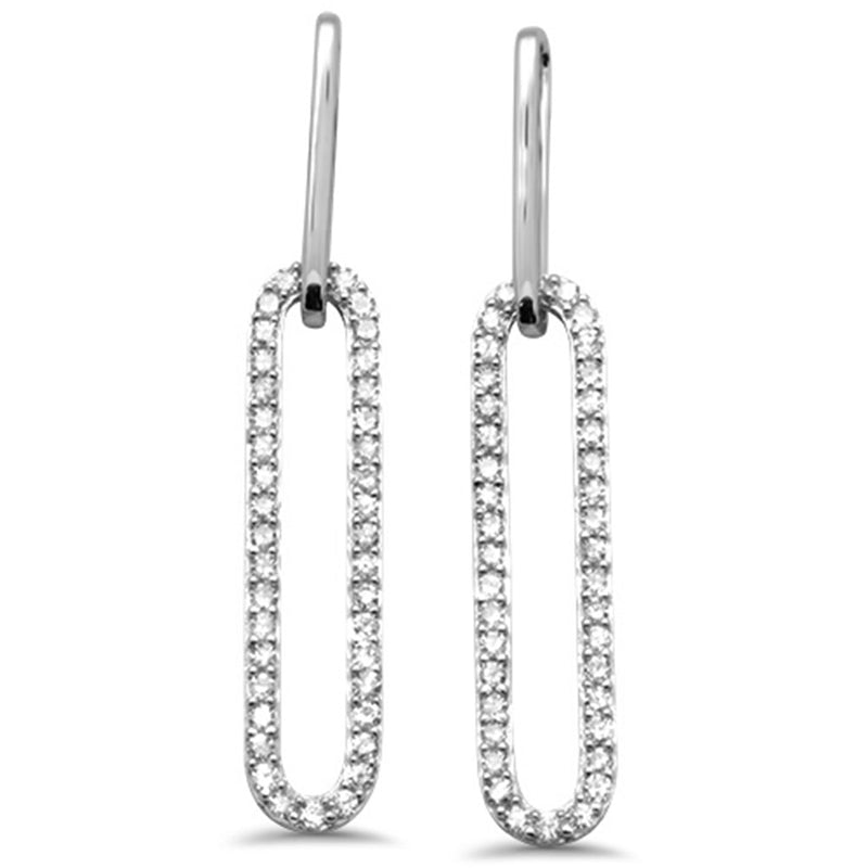 DIAMOND CLOSEOUT! .41ct G SI 14K White Gold Diamond Paperclip Earring