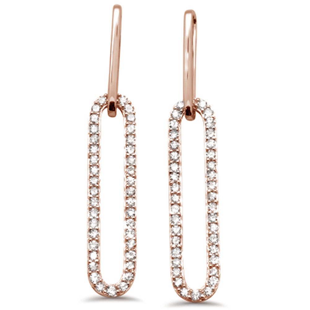 DIAMOND CLOSEOUT! .40ct G SI 14K Rose Gold Diamond Paperclip Earring