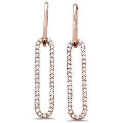 DIAMOND CLOSEOUT! .40ct G SI 14K Rose Gold Diamond Paperclip Earring