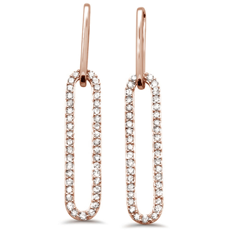 DIAMOND CLOSEOUT! .40ct G SI 14K Rose Gold Diamond Paperclip Earring