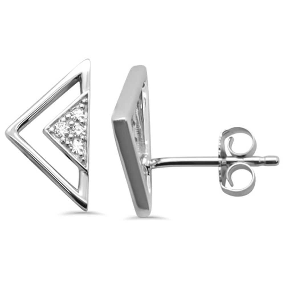 DIAMOND CLOSEOUT! .06ct G SI 14K White Gold Diamond Tringle Shaped Earring
