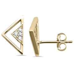 DIAMOND CLOSEOUT! .07ct G SI 14K Yellow Gold Diamond Tringle Shaped Earring