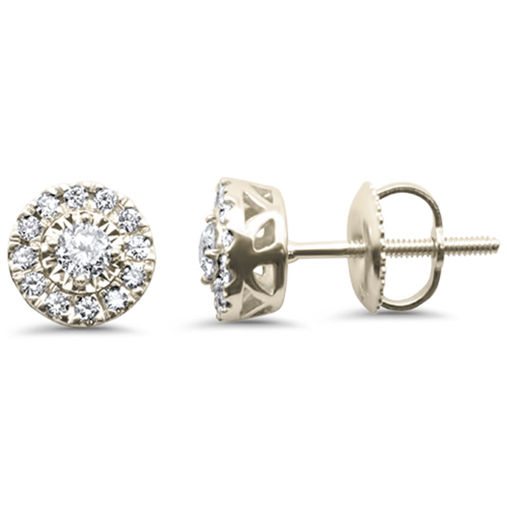 DIAMOND CLOSEOUT! .34ct G SI 14K Yellow Gold Diamond Halo Earrings