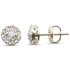 DIAMOND CLOSEOUT! .34ct G SI 14K Yellow Gold Diamond Halo Earrings