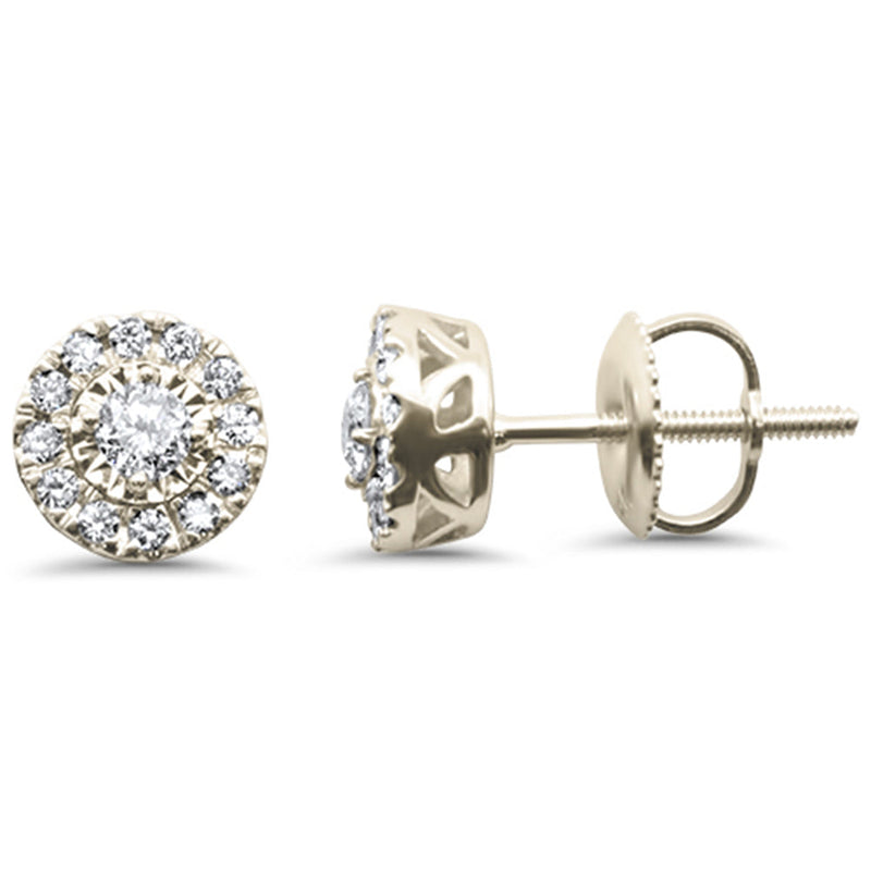 DIAMOND CLOSEOUT! .34ct G SI 14K Yellow Gold Diamond Halo Earrings