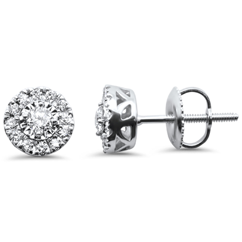 DIAMOND CLOSEOUT! .33ct G SI 14K White Gold Diamond Halo Earrings