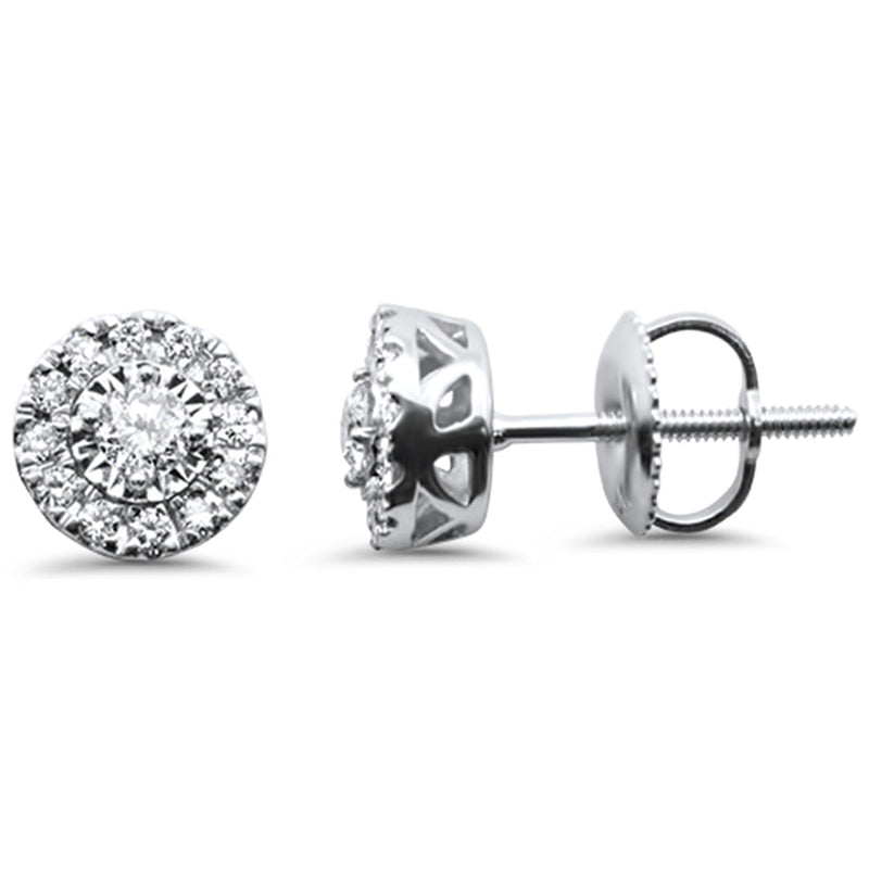 DIAMOND CLOSEOUT! .33ct G SI 14K White Gold Diamond Halo Earrings