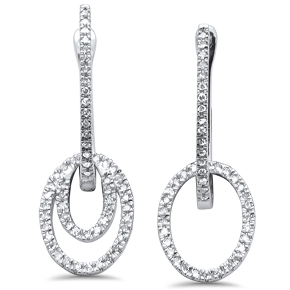 DIAMOND CLOSEOUT! .25ct G SI 14K White Gold Oval Dangling Earrings