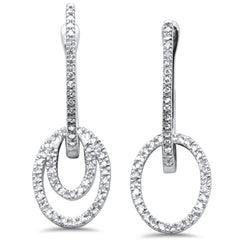 DIAMOND CLOSEOUT! .25ct G SI 14K White Gold Oval Dangling Earrings