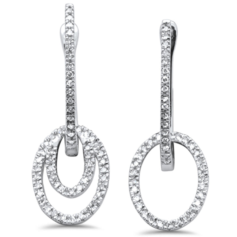 DIAMOND CLOSEOUT! .25ct G SI 14K White Gold Oval Dangling Earrings