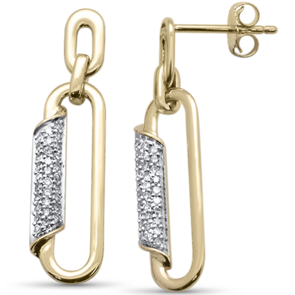 SPECIAL!.25ct G SI 14K Yellow Gold Diamond Paperclip Drop Earrings