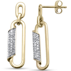 SPECIAL!.25ct G SI 14K Yellow Gold Diamond Paperclip Drop Earrings