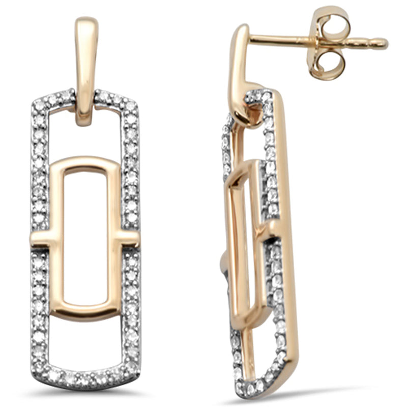 DIAMOND CLOSEOUT! .39ct G SI 14K Yellow Gold Diamond Paperclip Style Drop Earrings