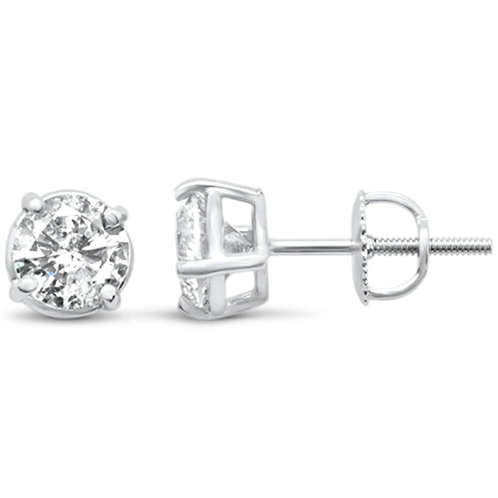 DIAMOND CLOSEOUT! 1.53ct G SI 14K White Gold Diamond Solitaire Earrings