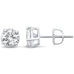 DIAMOND CLOSEOUT! 1.53ct G SI 14K White Gold Diamond Solitaire Earrings