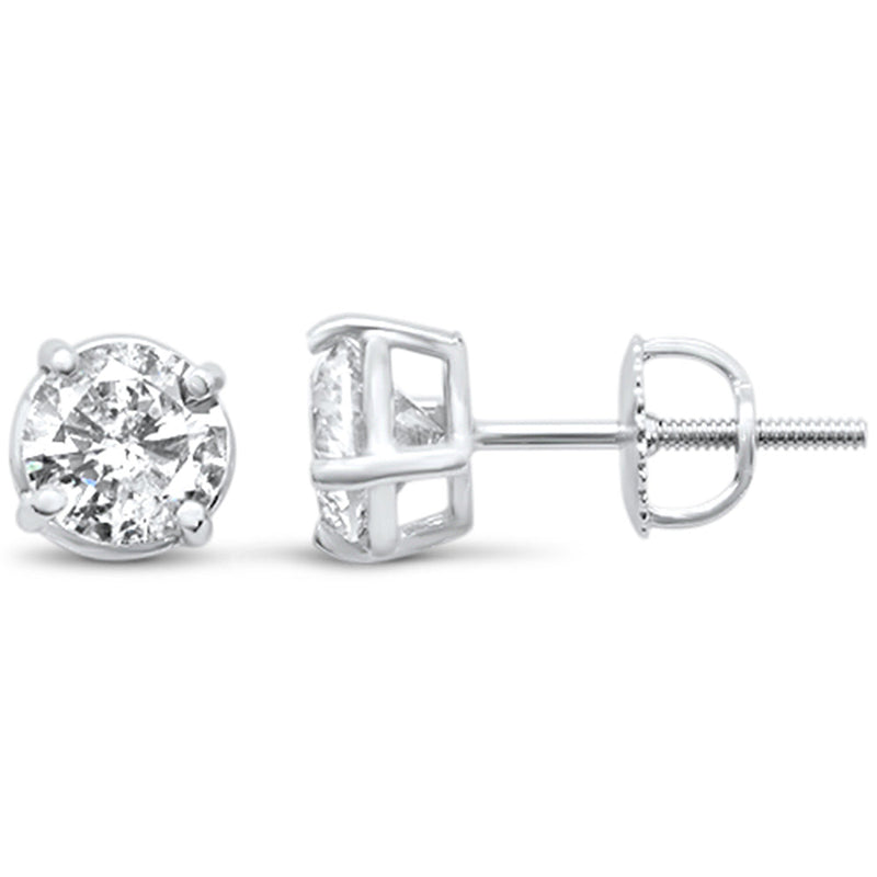 DIAMOND CLOSEOUT! 1.53ct G SI 14K White Gold Diamond Solitaire Earrings