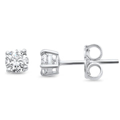 DIAMOND CLOSEOUT!  .42ct G SI 14K White Gold Round Diamond Solitaire Stud Earrings