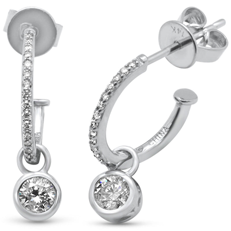 DIAMOND CLOSEOUT! .50ct G SI 14K White Gold Diamond Drop Dangling Earrings