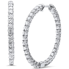 SPECIAL! 2.11ct G SI 14K White Gold Diamond Hoop Earrings