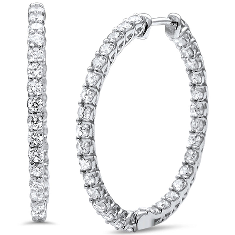 SPECIAL! 2.11ct G SI 14K White Gold Diamond Hoop Earrings